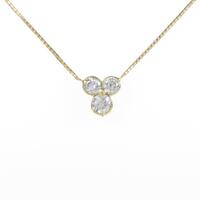 K18YG スリーストーン ダイヤモンドネックレス