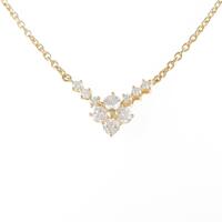 750YG フラワー ダイヤモンドネックレス