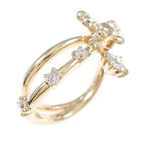 K18YG バタフライ ダイヤモンドリング