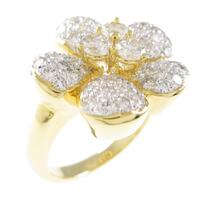 K18YG／K18WG フラワー ダイヤモンドリング