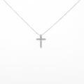 K18WG クロス ダイヤモンドネックレス