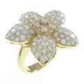 750YG／750WG フラワー ダイヤモンドリング