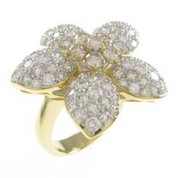 750YG／750WG フラワー ダイヤモンドリング