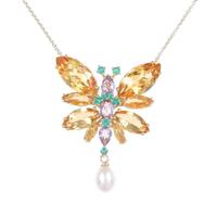 ドルチェアンドガッバーナ バタフライ カラーストーンネックレス