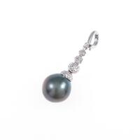 K18WG クロチョウパールペンダント