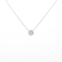 K18PG フラワー ダイヤモンドネックレス