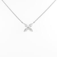 【リメイク】K18WG フラワー ダイヤモンドネックレス