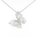 K18WG バタフライ ダイヤモンドネックレス
