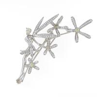 K18WG フェアリー×フラワー ダイヤモンドブローチ