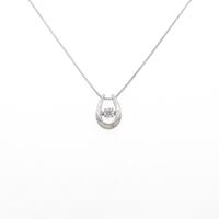 K18WG ホースシュー ダイヤモンドネックレス