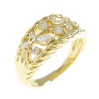 K18YG リーフ ダイヤモンドリング