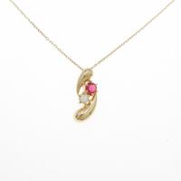 K18YG ルビーネックレス