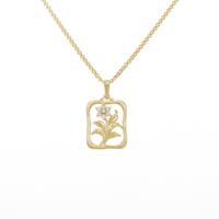 K18YG／750YG フラワー ダイヤモンドネックレス