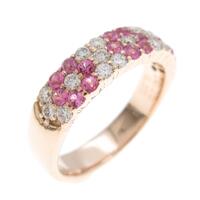 K18PG フラワー ピンクサファイヤリング