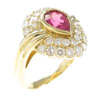 K18YG ルベライトトルマリンリング