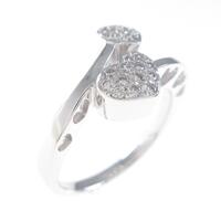 K18WG ハート ダイヤモンドリング