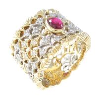 K18YG／PT ルビーリング