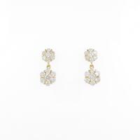 K18YG フラワー ダイヤモンドピアス