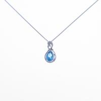 K18WG ブルートパーズネックレス