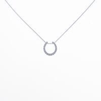 K18WG ホースシュー ダイヤモンドネックレス