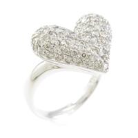 750WG ハート パヴェ ダイヤモンドリング