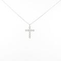 K18WG クロス ダイヤモンドネックレス