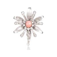 K18WG／PT／K14WG フラワー コンクパールブローチ