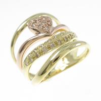 K18YG／K18PG ハート ダイヤモンドリング