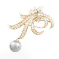 750YG／750WG クロチョウパールブローチ