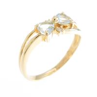 K18YG リボン アクアマリンリング