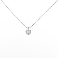 K14WG ハート ダイヤモンドネックレス