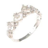 K18WG ハート ダイヤモンドリング