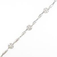 K18WG フラワー ダイヤモンドブレスレット