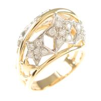 K18YG／PT スター ダイヤモンドリング