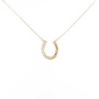 K18YG ホースシュー ダイヤモンドネックレス