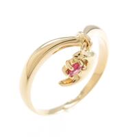 18KYG ムーン ルビーリング