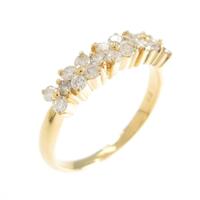 K18YG フラワー ダイヤモンドリング