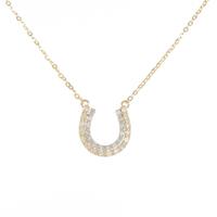 K18YG／K18WG ホースシュー ダイヤモンドネックレス