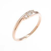 K10PG スリーストーン ダイヤモンドリング