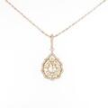 K18PGダイヤモンドネックレス 0．418ct・E・SI2・ペアローズシェイプ