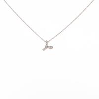 K18PG イニシャルY ダイヤモンドネックレス