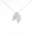 K18WG 2WAY リーフ ダイヤモンドネックレス