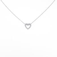 18KWG／K18WG ハート ダイヤモンドネックレス