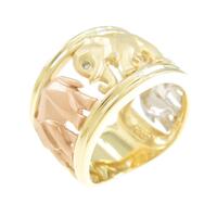 K18YG／PT／K18PG エレファント ダイヤモンドリング