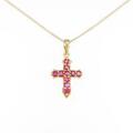 K18YG クロス ルビーネックレス