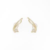 K18YG フラワー ダイヤモンドイヤリング