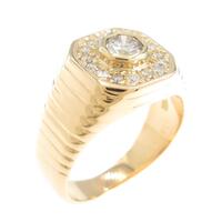 K18YG 印台 ダイヤモンドリング