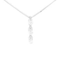 K18WG スリーストーン ダイヤモンドネックレス