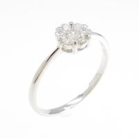 【リメイク】K18WG フラワー ダイヤモンドリング