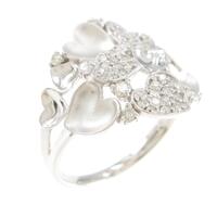 K18WG ハート ダイヤモンドリング